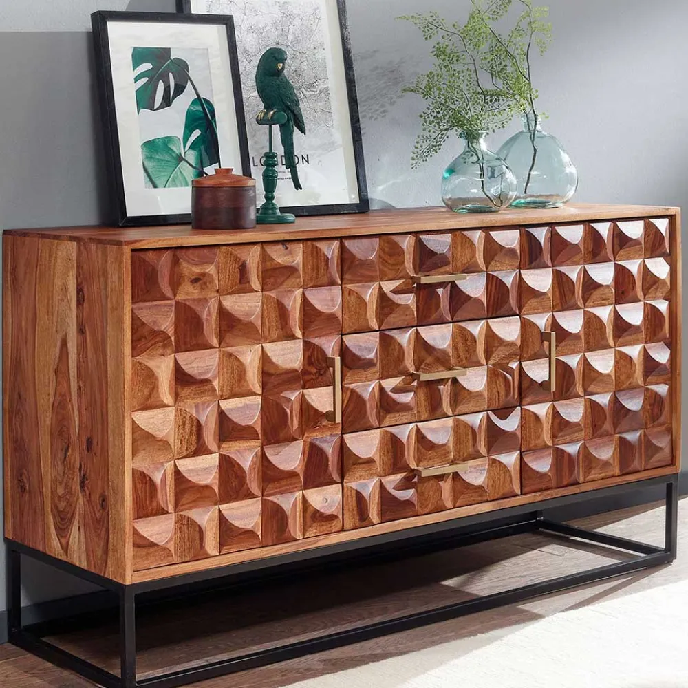 Wohnen Design Holz Sideboard mit Bügelgestell - Rusty