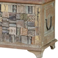 Wohnen Boho Style Möbel|Holztruhen*Design Holztruhe mit flachem Deckel - Gregoriana