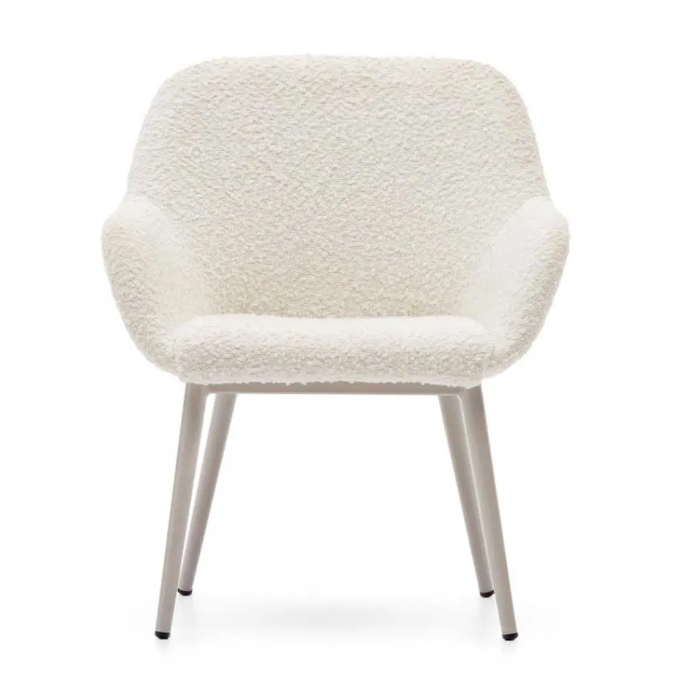 Kinder Wohnen Design Kinderstühle in Weiß Boucle - Betty (2er Set)