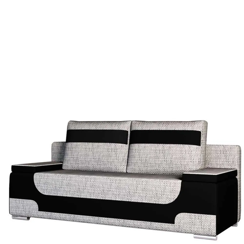 Wohnen Design Klappcouch in Beigegrau und Schwarz - Tefano
