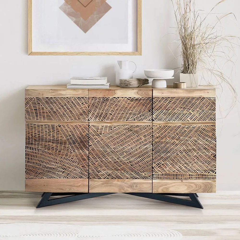 Wohnen Küchenschränke|Sideboards*Design Kombi-Kommode aus Massivholz - Merlan