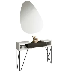 Wohnen Schwarze Möbel|Weiße Möbel*Design Konsolentisch & Spiegel Set - Elburg (zweiteilig)