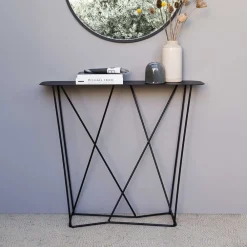 Wohnen Designermöbel|Telefontische*Design Konsolentisch aus Stahl in Schwarz - Skadiva