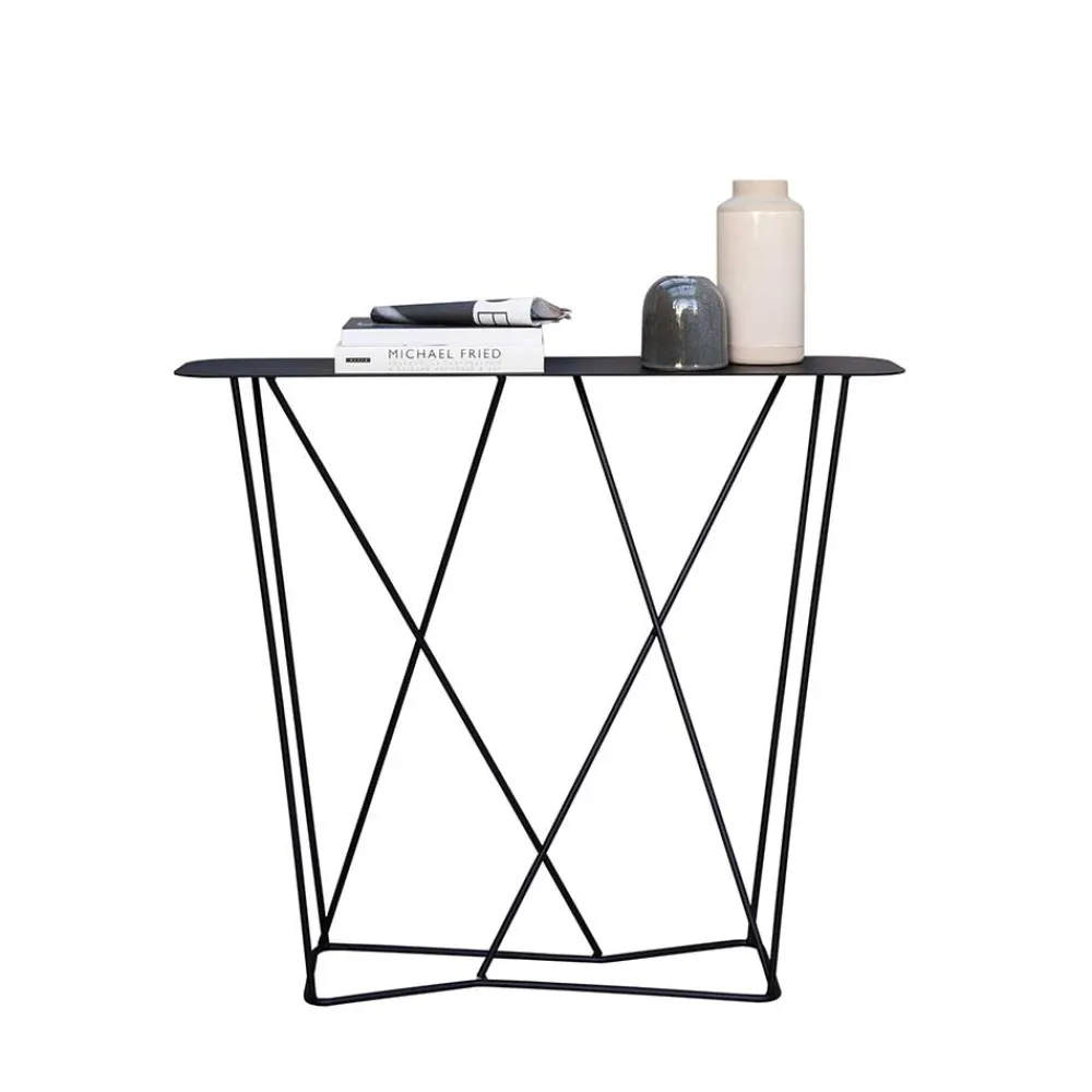 Wohnen Designermöbel|Telefontische*Design Konsolentisch aus Stahl in Schwarz - Skadiva