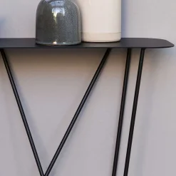 Wohnen Designermöbel|Telefontische*Design Konsolentisch aus Stahl in Schwarz - Skadiva