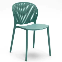 Wohnen Korbmöbel|Gartenstühle*Design Kunststoffstuhl für Garten Zajan in Türkis (4er Set)