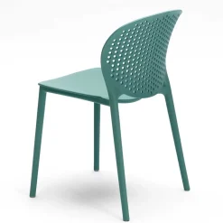 Wohnen Korbmöbel|Gartenstühle*Design Kunststoffstuhl für Garten Zajan in Türkis (4er Set)