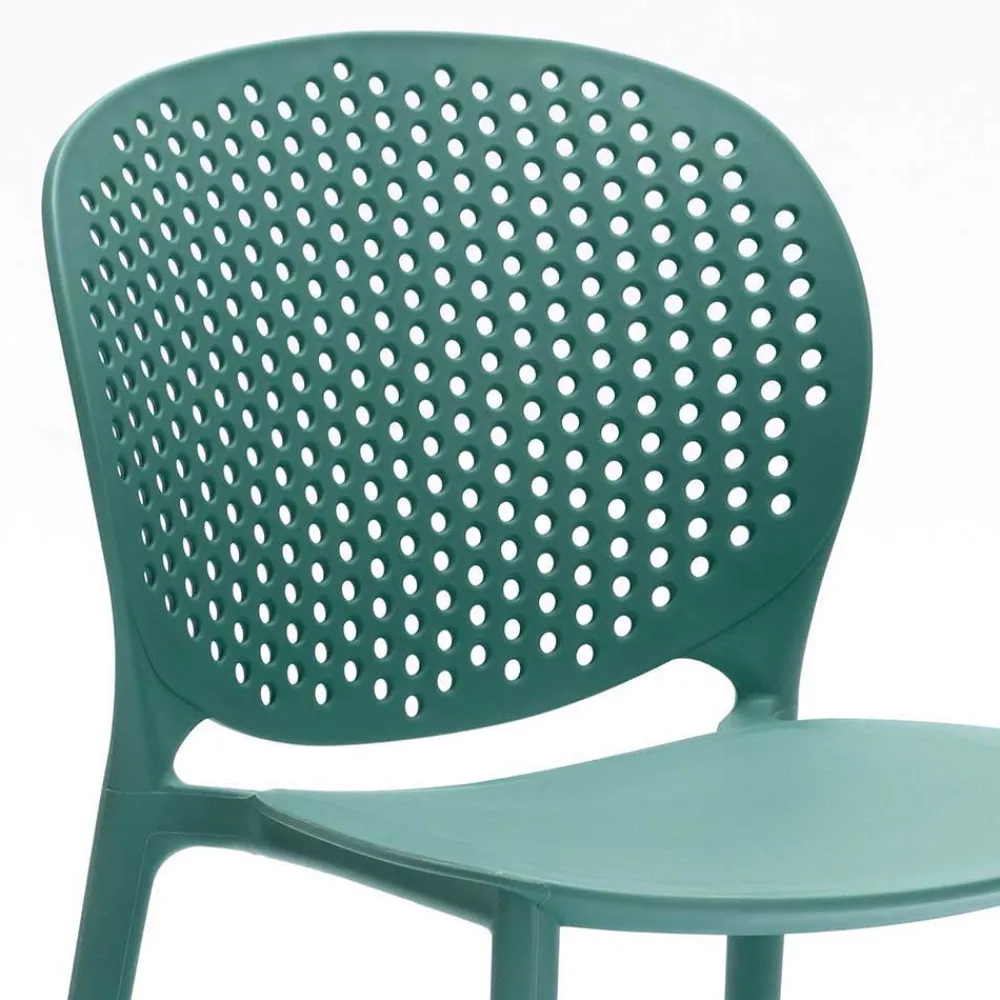 Wohnen Korbmöbel|Gartenstühle*Design Kunststoffstuhl für Garten Zajan in Türkis (4er Set)