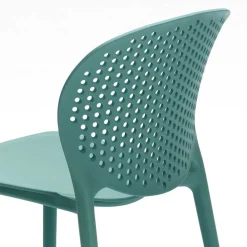 Wohnen Korbmöbel|Gartenstühle*Design Kunststoffstuhl für Garten Zajan in Türkis (4er Set)