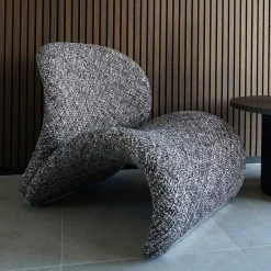 Wohnen Designermöbel*Design Loungesessel in Dunkelbraun meliert - Sacalobra