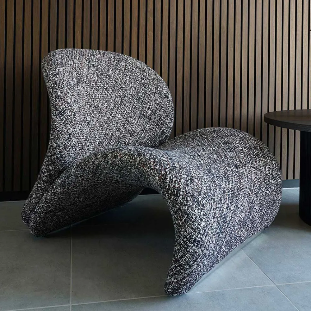 Wohnen Designermöbel*Design Loungesessel in Dunkelbraun meliert - Sacalobra