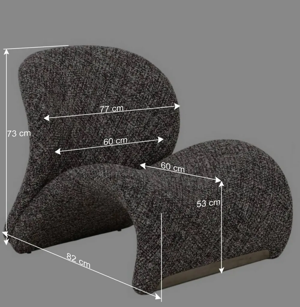 Wohnen Designermöbel*Design Loungesessel in Dunkelbraun meliert - Sacalobra