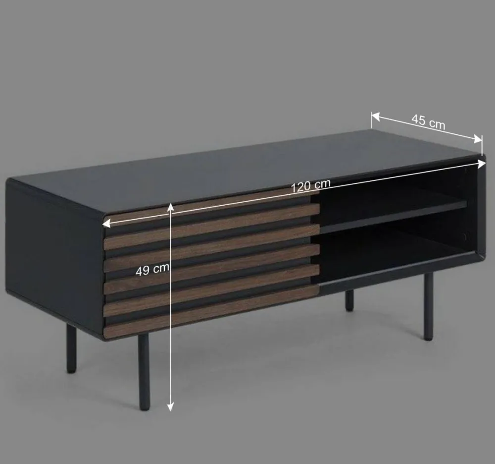 Wohnen Design Lowboard für Fernseher Trupea in Dunkelgrau