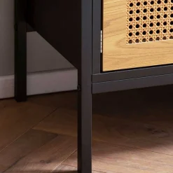 Wohnen Rattanmöbel*Design Lowboard in Schwarz und Natur - Around