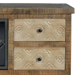 Wohnen Design Lowboard mit Glas Metalltüren - Everton