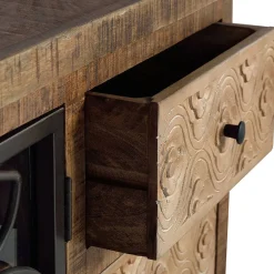 Wohnen Design Lowboard mit Glas Metalltüren - Everton