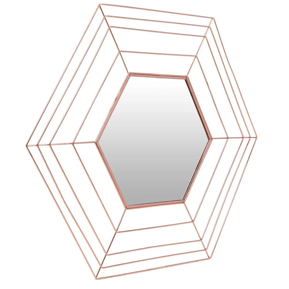 Wohnen Spiegel|Flurspiegel*Design Metall Spiegel in Kupferfarben - Monika