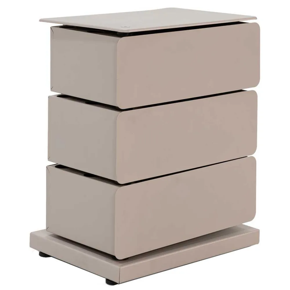 Wohnen Schuhschränke*Design Metallkommode in Taupe - Dolomiti