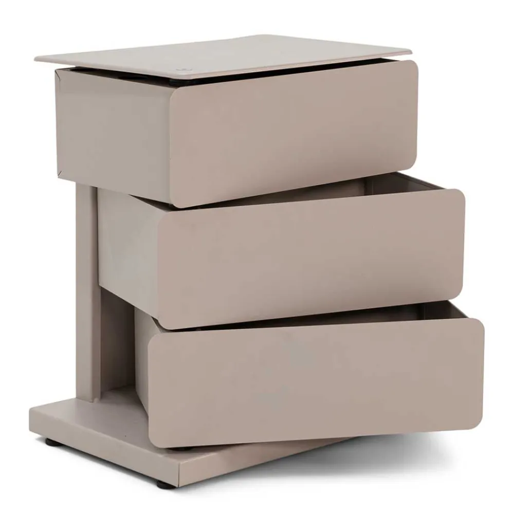 Wohnen Schuhschränke*Design Metallkommode in Taupe - Dolomiti