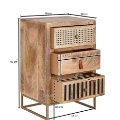 Wohnen Sideboards & Kommoden|Rattanmöbel*Design Nachtkommode aus Holz & Rattan - Kanados