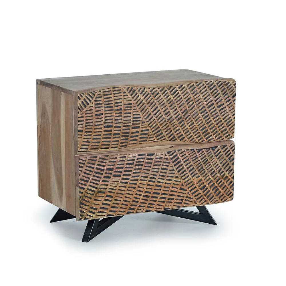 Wohnen Design Nachtkommode aus Massivholz - Merlan