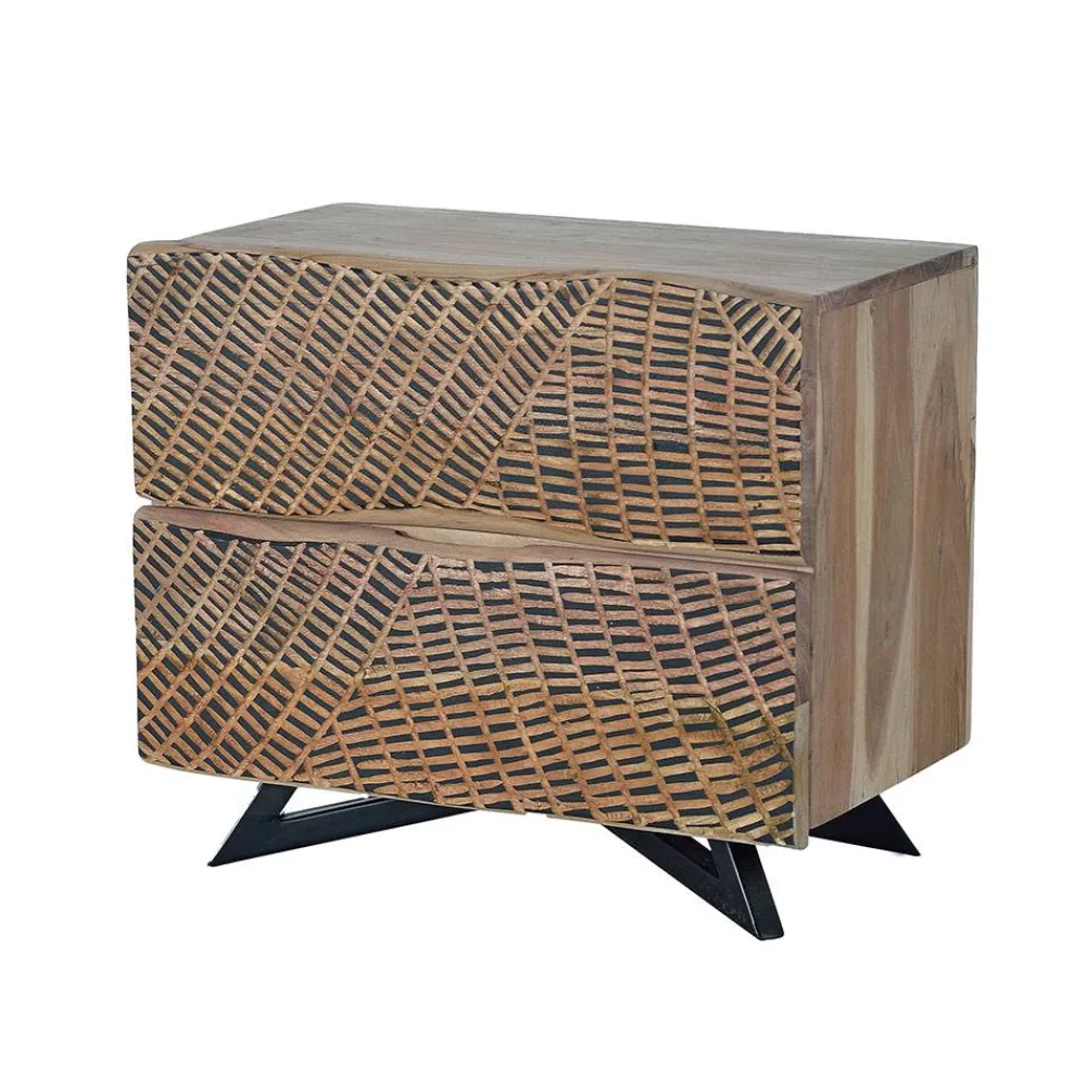 Wohnen Design Nachtkommode aus Massivholz - Merlan