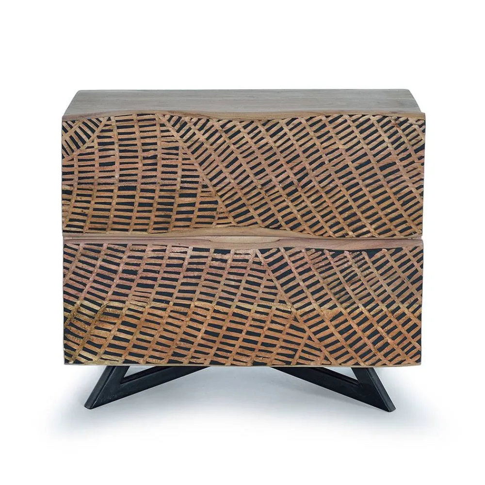 Wohnen Design Nachtkommode aus Massivholz - Merlan