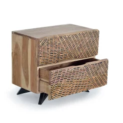 Wohnen Design Nachtkommode aus Massivholz - Merlan