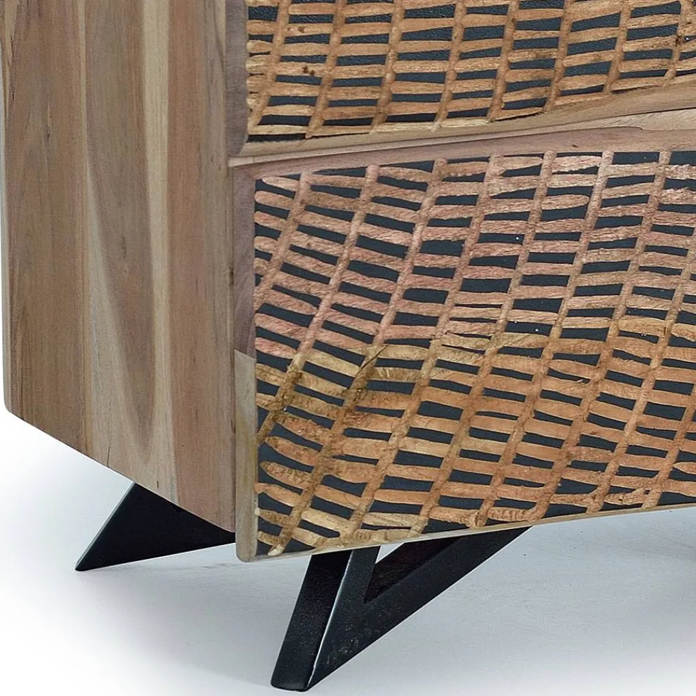 Wohnen Design Nachtkommode aus Massivholz - Merlan