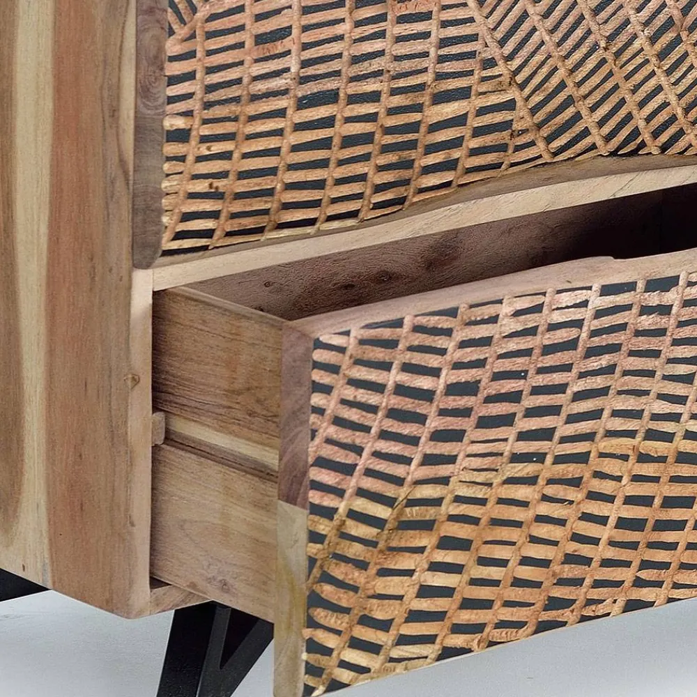 Wohnen Design Nachtkommode aus Massivholz - Merlan