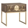 Wohnen Design Nachtkommode in Walnuss Braun und Gold - Feregato