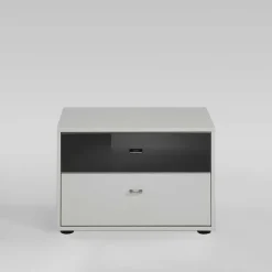 Wohnen Design Nachtkonsole Slagon in Weiß Schwarz