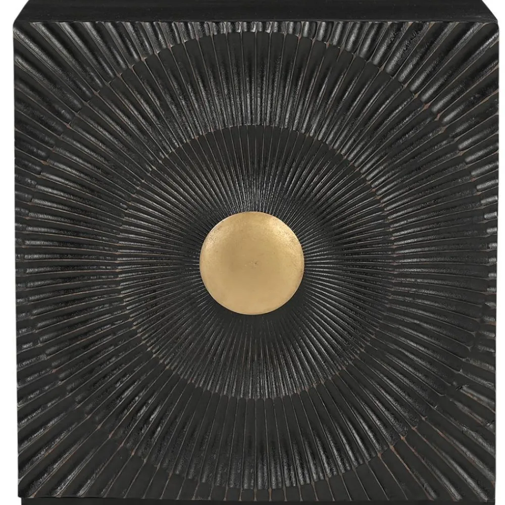 Wohnen Design Nachtschrank in Schwarz und Gold - Oglio