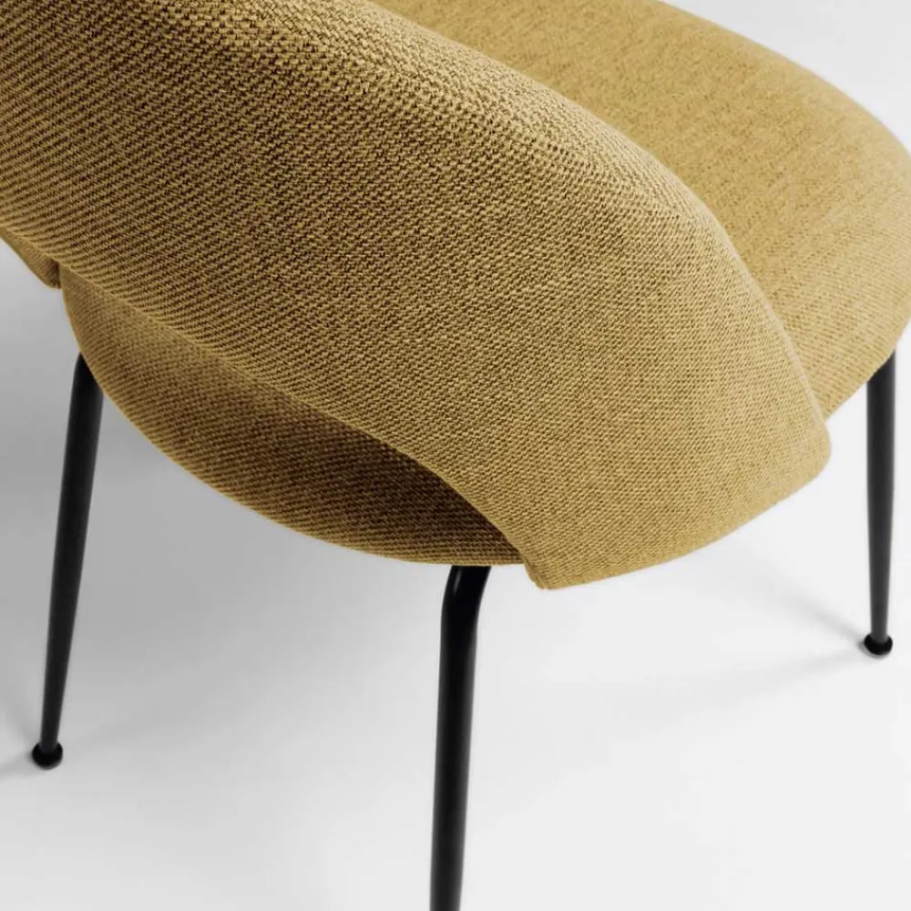 Wohnen Küchenstühle|Esszimmerstühle*Design Polsterstühle in Gelb - Veneziana (4er Set)