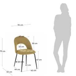 Wohnen Küchenstühle|Esszimmerstühle*Design Polsterstühle in Gelb - Veneziana (4er Set)