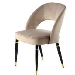 Wohnen Design Polsterstühle in Taupe Samt - Vannah (2er Set)