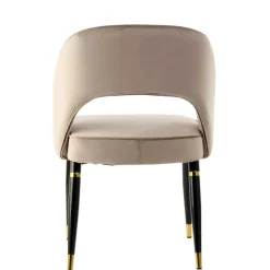 Wohnen Design Polsterstühle in Taupe Samt - Vannah (2er Set)