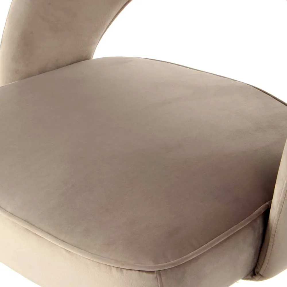 Wohnen Design Polsterstühle in Taupe Samt - Vannah (2er Set)