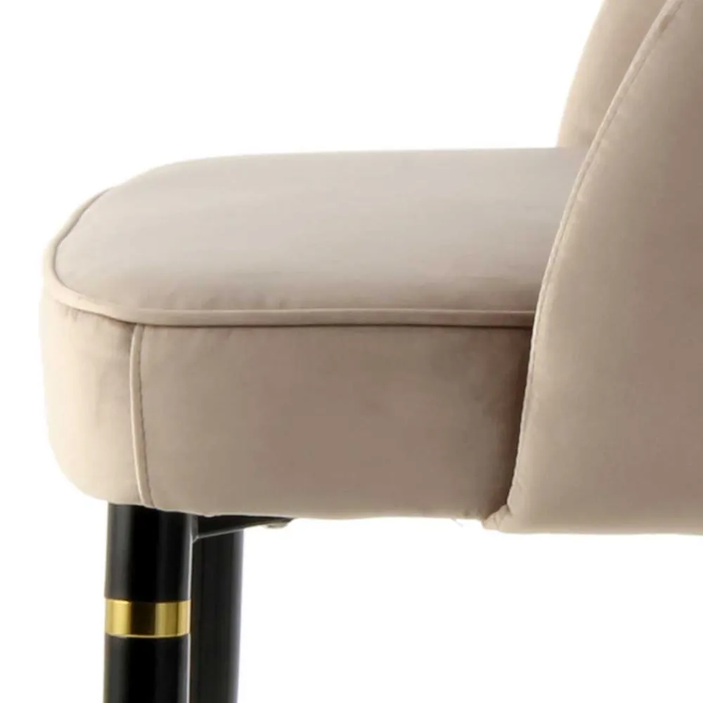 Wohnen Design Polsterstühle in Taupe Samt - Vannah (2er Set)