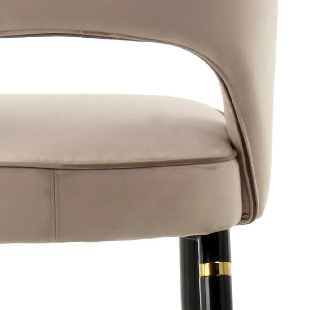 Wohnen Design Polsterstühle in Taupe Samt - Vannah (2er Set)