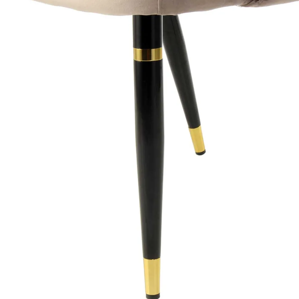 Wohnen Design Polsterstühle in Taupe Samt - Vannah (2er Set)