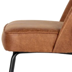 Wohnen Braune Möbel|Retro Möbel*Design Recyclingleder Stuhl in Braun - Kegadamo (2er Set)