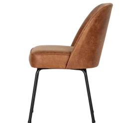 Wohnen Braune Möbel|Retro Möbel*Design Recyclingleder Stuhl in Braun - Kegadamo (2er Set)