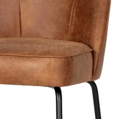 Wohnen Braune Möbel|Retro Möbel*Design Recyclingleder Stuhl in Braun - Kegadamo (2er Set)