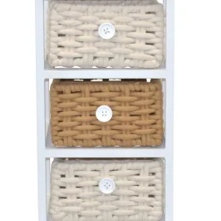 Wohnen Rattanmöbel|Badregale*Design Regal mit drei Körben aus Kordel - Formosa