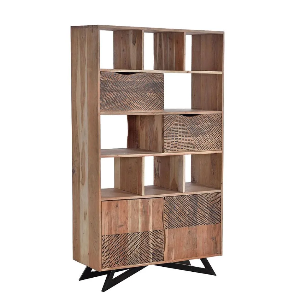 Wohnen Büro-Raumteiler*Design Regal mit Türen und Schubladen - Merlan