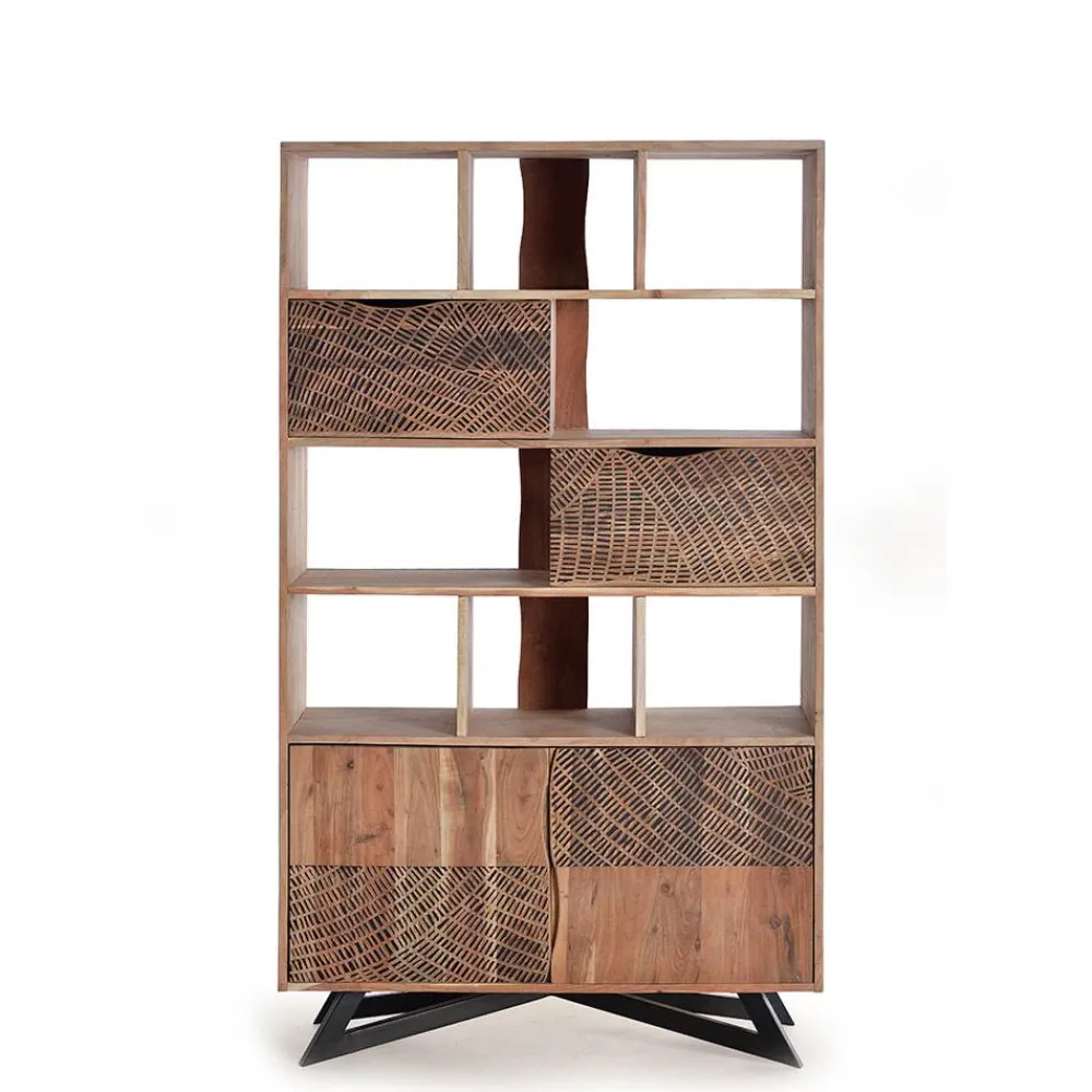 Wohnen Büro-Raumteiler*Design Regal mit Türen und Schubladen - Merlan