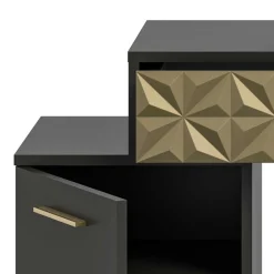 Wohnen Design Schminktisch in Schwarz und Gold - Madrilena