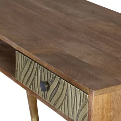 Wohnen Naturholzmöbel|Jugendzimmertische*Design Schreibtisch aus Mangoholz und Metall - Filurina