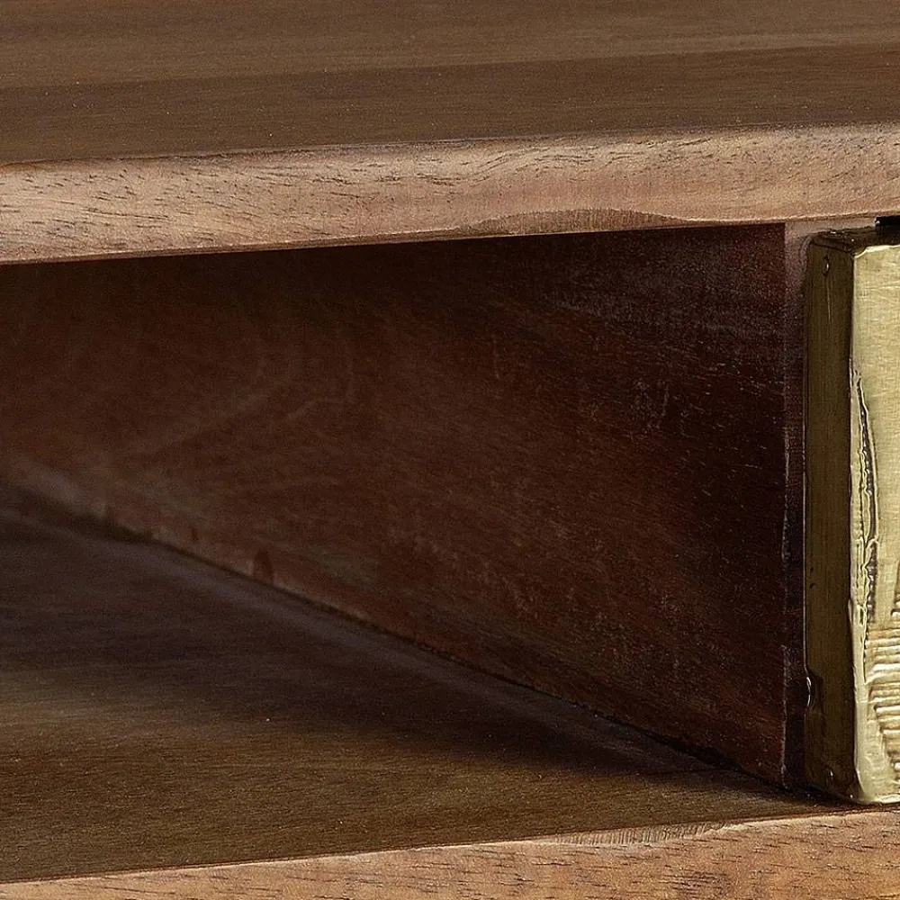 Wohnen Naturholzmöbel|Jugendzimmertische*Design Schreibtisch aus Mangoholz und Metall - Filurina